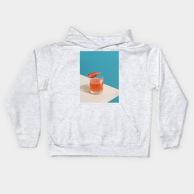 Refreshing Summer Strawberry Cocktail Kids Hoodie by NewburyBoutique